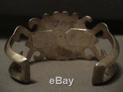 Early Vintage Navajo Naturel Bisbee Turquoise Bracelet Argent