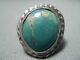 Early Vintage Navajo Royston Turquoise Sterling Silver Ring Vieux