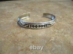 Early Vintage Tommy Singer (d.) Navajo Sterling Silver Inlay Design Bracelet