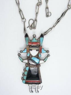 Early Zuni Canal Finest 40 Inlay Maiden Pendentif 22 Collier / 59g