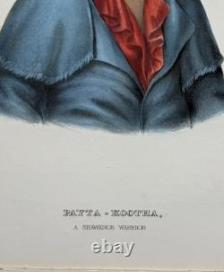 Ensemble 4 Chefs Amérindiens McKenney & Hall Lithographies Rice & Hart années 1840