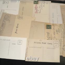 Ensemble de 14 cartes postales amérindiennes c1900-1920 RPPC et lithographies scènes culturelles