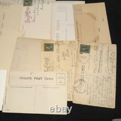 Ensemble de 14 cartes postales amérindiennes c1900-1920 RPPC et lithographies scènes culturelles