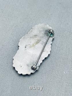 Épingle vintage Navajo en turquoise satellite en argent sterling des années 1900 anciennes