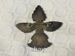 Épinglette broche en argent sterling Zuni Bowman Paywa vintage ancien amérindien