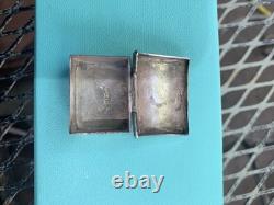 Exemple précoce rare de boîte à pilules en argent sterling navajo