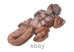 Fétiche de lézard Zuni très détaillé par Hudson Sandy, début du XXIe siècle