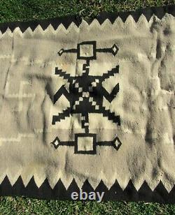 Fine Antique Navajo Early Ganado Historic Whirling Logs Blanket Amérindien