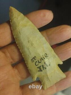 Fine Artifact Autochtone Arrowhead Hardin 3 3/4 Illinois