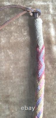 Fouet en crin de cheval avec sangle au poignet fait en prison, fin du 19e siècle - début du 20e siècle