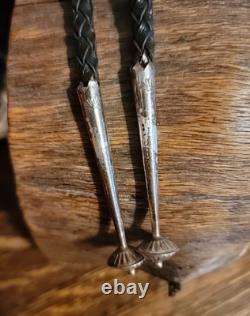 GRAND Bolo Tie en Argent Sterling avec Turquoise Sculptée de Chef Indien Francisco Gomez