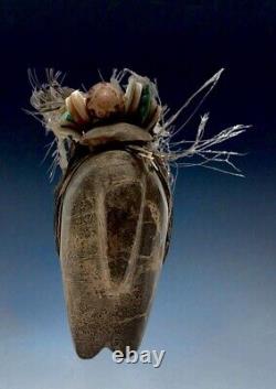 Grand 4 ours en pierre fétiche natif américain Zuni par Teddy Weahkee (d.)