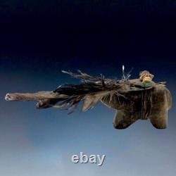 Grand 4 ours en pierre fétiche natif américain Zuni par Teddy Weahkee (d.)