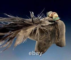 Grand 4 ours en pierre fétiche natif américain Zuni par Teddy Weahkee (d.)