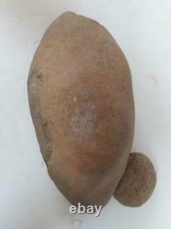 Grand Amérindien Des Premiers Indiens Mortar En Pierre Et Grinding Stone Artifact