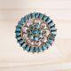 Grande Broche En Argent Zuni Avec Petit Point Turquoise En Grappe