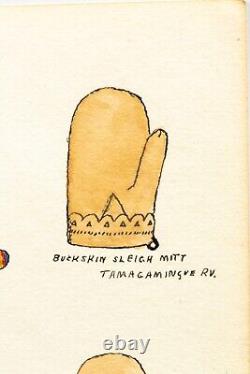 Graphique des Mitaines Amérindiennes, Aquarelle et Encre Originales sur Papier