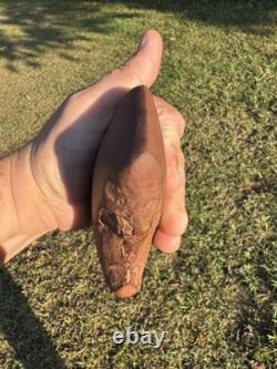 Hache en argile de type lapin à oreilles très rare du Mississippi nord