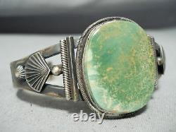 Important Early Steve Arviso Vintage Navajo Turquoise Sterling Silver Bracelet