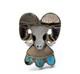 Important Navajo Joe Zunie En Argent Sterling Tête De Bélier Taille 6