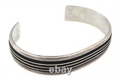 Incroyable bracelet en argent sterling navajo en manchette de Gail Bird Yazzie Johnson