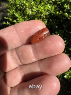 Incroyable perle authentique en jaspe rouge ancien du nord du Mississippi