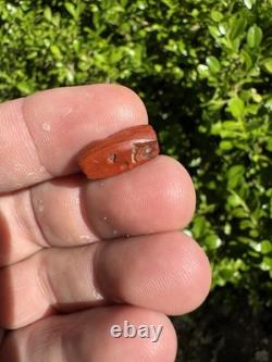 Incroyable perle authentique en jaspe rouge ancien du nord du Mississippi