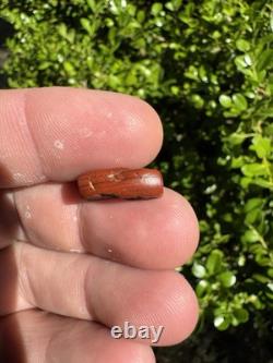 Incroyable perle authentique en jaspe rouge ancien du nord du Mississippi