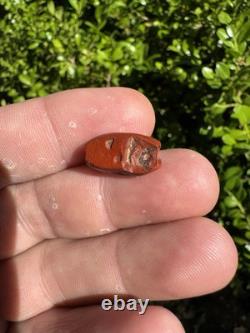 Incroyable perle authentique en jaspe rouge ancien du nord du Mississippi