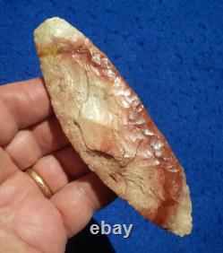 Lame de couteau archaïque précoce colorée de 5-1/16 Authentic Nebraska Arrowhead