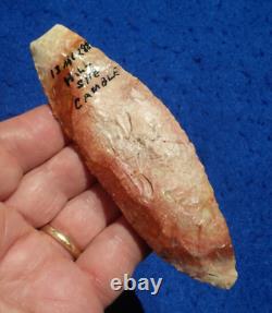 Lame de couteau archaïque précoce colorée de 5-1/16 Authentic Nebraska Arrowhead