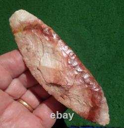 Lame de couteau archaïque précoce colorée de 5-1/16 Authentic Nebraska Arrowhead