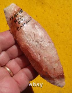 Lame de couteau archaïque précoce colorée de 5-1/16 Authentic Nebraska Arrowhead