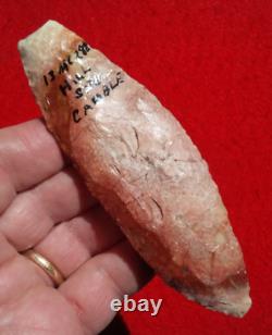 Lame de couteau archaïque précoce colorée de 5-1/16 Authentic Nebraska Arrowhead