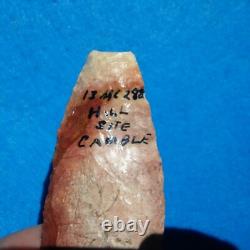 Lame de couteau archaïque précoce colorée de 5-1/16 Authentic Nebraska Arrowhead