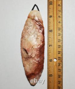 Lame de couteau archaïque précoce colorée de 5-1/16 Authentic Nebraska Arrowhead