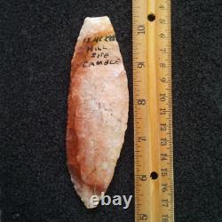 Lame de couteau archaïque précoce colorée de 5-1/16 Authentic Nebraska Arrowhead
