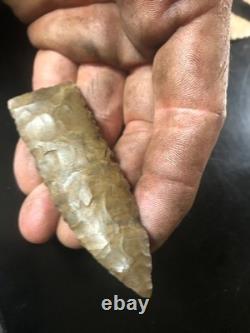 Lance très fine du début de l'archaïque, trouvée à Ky Creek, Brown Dover