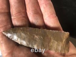 Lance très fine du début de l'archaïque, trouvée à Ky Creek, Brown Dover
