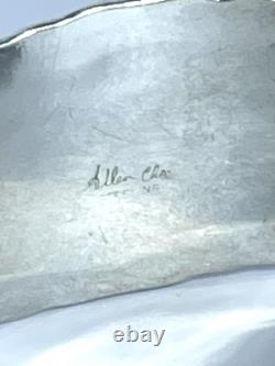 Large Navajo Allen Chee Bracelet en Argent Sterling avec Aigle, Fin du 20ème Début du 21ème siècle