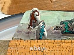 Lot vintage de pièces en argent sterling natif avec turquoise - 2 pièces précoces de Thomas Singer - 1436.25