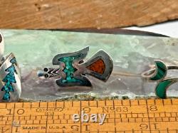 Lot vintage de pièces en argent sterling natif avec turquoise - 2 pièces précoces de Thomas Singer - 1436.25