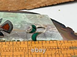 Lot vintage de pièces en argent sterling natif avec turquoise - 2 pièces précoces de Thomas Singer - 1436.25