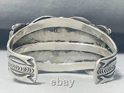 Meilleur bracelet ancien en argent sterling avec turquoise Carico Lake Navajo des années 1900