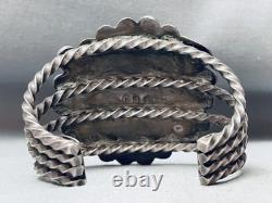 Meilleure bracelet en argent sterling avec turquoise Royston vintage Navajo à grosse spirale précoce