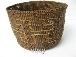 Native American Antique Début 20ème C N. California Finement Woven Basket
