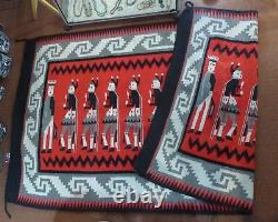 Native American Navajo/hopi Blanket, Début Du 20e Siècle, 2,4m X 1,4m, 95 Par 54