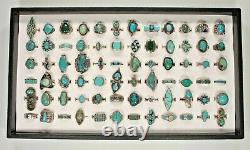 Navajo, Zuni Et D'autres Argent Sterling Turquoise, Corail, Malékite Ring Collection