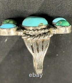 Old Pawn Early Navajo C. 1930-50 Sleeping Beauty & Royston Sterling Taille De La Bague 11