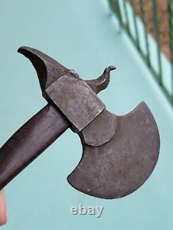 Old Rare Antique Tôt Américain Colonial Guerres Indiennes Halberd Tomahawk Couteau Hache